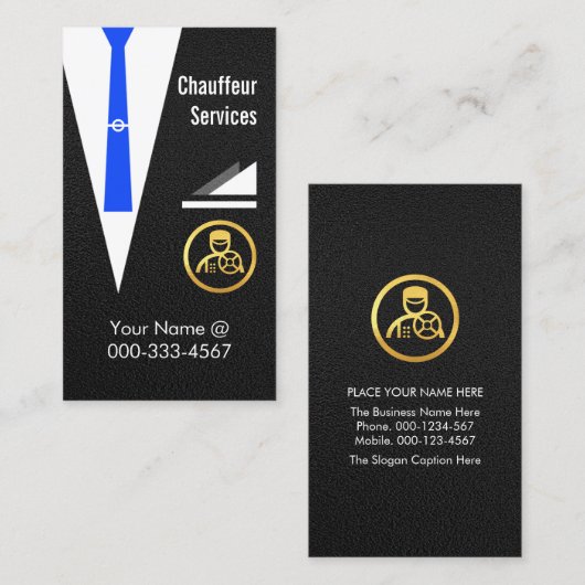 Chauffeur Coat Jacket Driving Limo Visitekaartje (Voorkant / Achterkant)