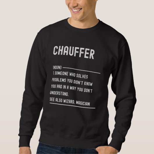 Chauffeur Definitie T-shirts Grappige Functietitel (Voorkant)
