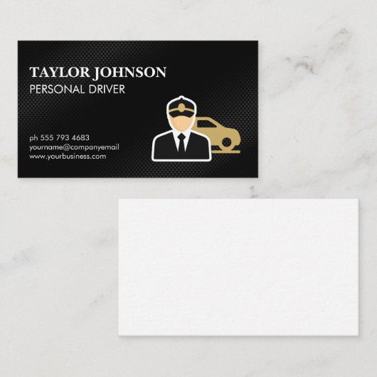 Chauffeur Driver Logo Visitekaartje (Voorkant / Achterkant)