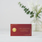 Chauffeur Driver Royal Gold Border Business Card Visitekaartje (Staand voorkant)