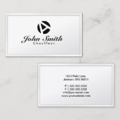 Chauffeur driver White Lijst Monogram Visitekaartje (Voorkant / Achterkant)