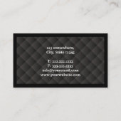 Chauffeur Elegant Donker Diamant Quilt Visitekaartje (Achterkant)