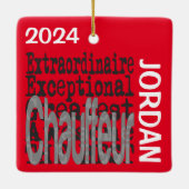 Chauffeur Extraordinaire CUSTOM Keramisch Ornament (Achterkant)