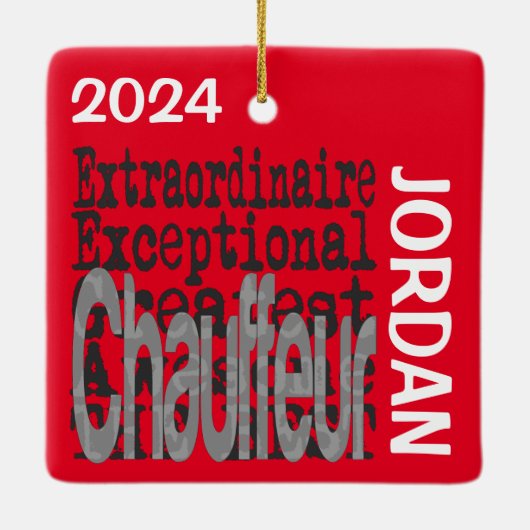 Chauffeur Extraordinaire CUSTOM Keramisch Ornament (Achterkant)