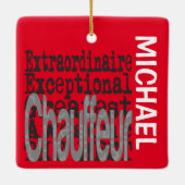 Chauffeur Extraordinaire CUSTOM Keramisch Ornament (Achterkant)