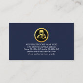 Chauffeur Gold Border Driving Line Visitekaartje (Achterkant)