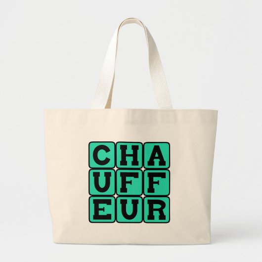Chauffeur, Limo Chauffeur Grote Tote Bag (Voorkant)
