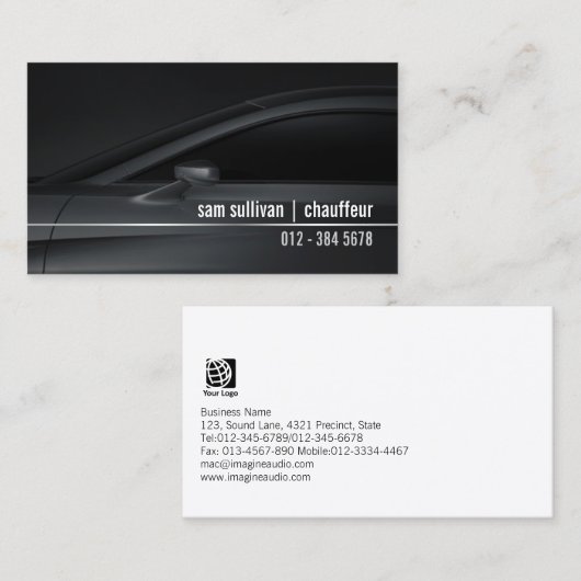 Chauffeur LimoService CarProfile Chrome Automotive Visitekaartje (Voorkant / Achterkant)