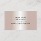 Chauffeur Luxury Monogram Blush Roos Gold Glitter Visitekaartje (Achterkant)