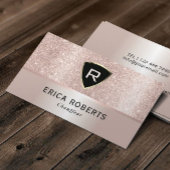 Chauffeur Luxury Monogram Blush Roos Gold Glitter Visitekaartje