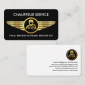 Chauffeur op gouden vleugels visitekaartje (Voorkant / Achterkant)