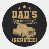 Chauffeur Papa Professionele Bestuurder Vaderdag Ronde Sticker (Voorkant)