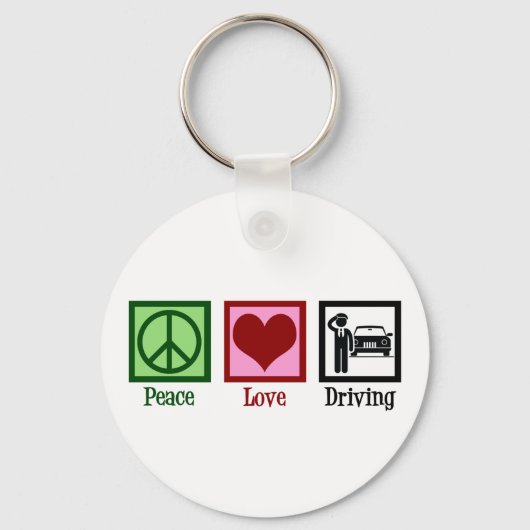 Chauffeur Peace Love Driving Business Sleutelhanger (Voorkant)