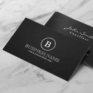 Chauffeur Simple Dark Monogram Visitekaartje
