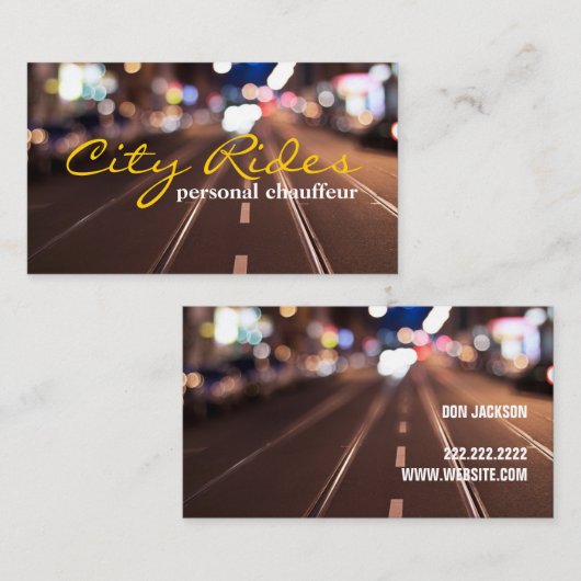 Chauffeur Taxi Cab Driver Transport Business Visitekaartje (Voorkant / Achterkant)