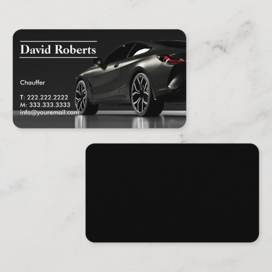 Chauffeur Taxi Driver Professional Dark Visitekaartje (Voorkant / Achterkant)