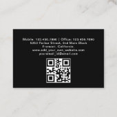 Chauffeur Taxi Driver Professioneel Zwart QR code Visitekaartje (Achterkant)