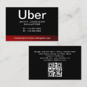 Chauffeur Taxi Driver Professioneel Zwart QR code Visitekaartje (Voorkant / Achterkant)