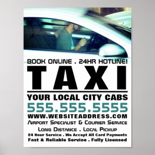 Chauffeur, taxibusfirma Adverteren Poster