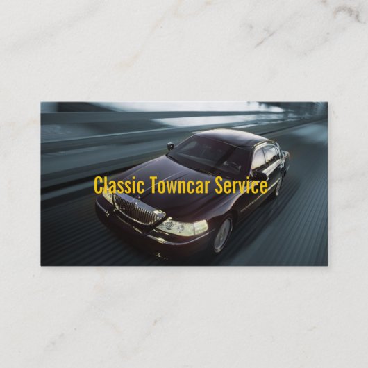 Chauffeur Town Car Driver Transport Business Visitekaartje (Voorkant)