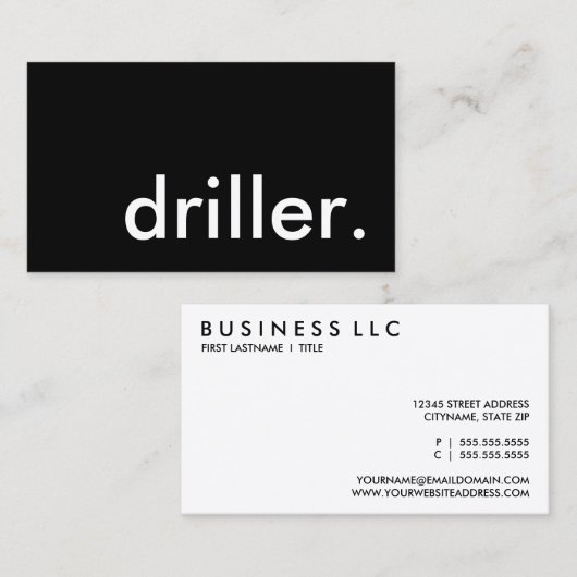 chauffeur. visitekaartje (Voorkant / Achterkant)