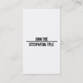 Chauffeur Visitekaartje (Achterkant)