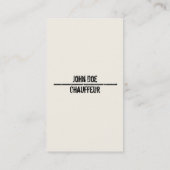 Chauffeur Visitekaartje (Achterkant)