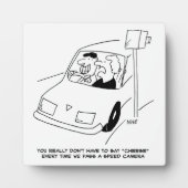 Chauffeur zegt kaas passeren snelheid camera. grap fotoplaat (Voorkant)