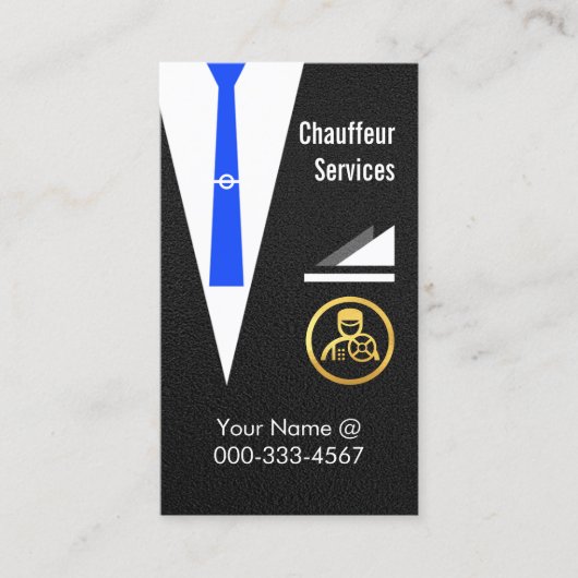Chauffeurjas rijlimousine visitekaartje (Voorkant)