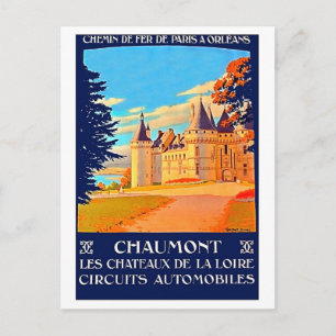 Chaumont, Chateu de la Loire, Frankrijk, vintage-r Briefkaart