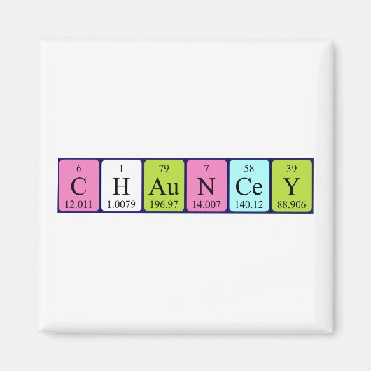 Chauncey periodieke table name magnet (Voorkant)