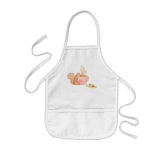 Chauncey the Squirrel Sipping Coffee Apron Kinder Schort