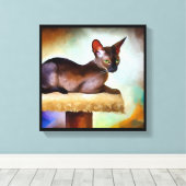 Chausie Kat Canvas Afdruk (Insitu (Houten vloer))