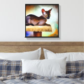 Chausie Kat Canvas Afdruk (Insitu (Slaapkamer))