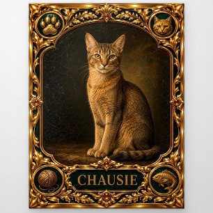 Chausie, met juwelen versierde erfstuk kunst briefkaart