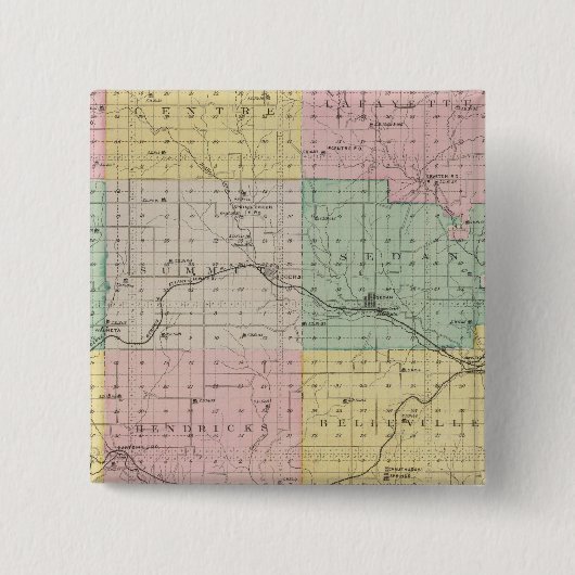 Chautauqua County, Kansas Vierkante Button 5,1 Cm (Voorkant)