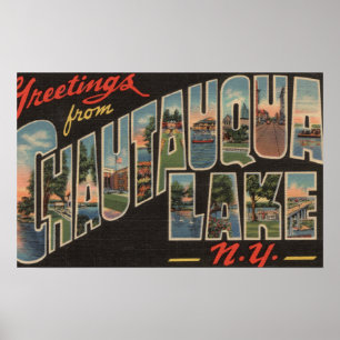 Chautauqua Lake - Grote Letter-scènes Poster