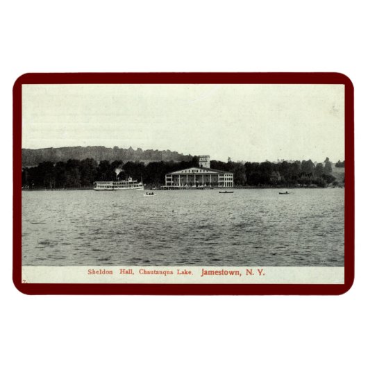Chautauqua Lake, Jamestown NY 1909 Postcar Magneet (Horizontaal)