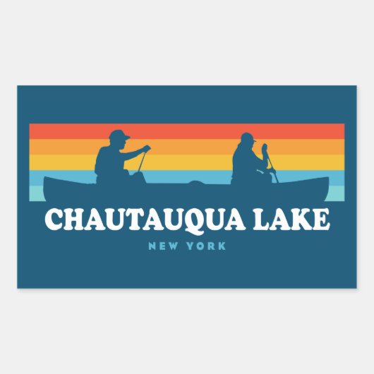 Chautauqua Lake New York Canoe Rechthoekige Sticker (Voorkant)