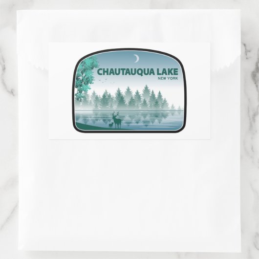 Chautauqua Lake New York Deer Rechthoekige Sticker (Tas)