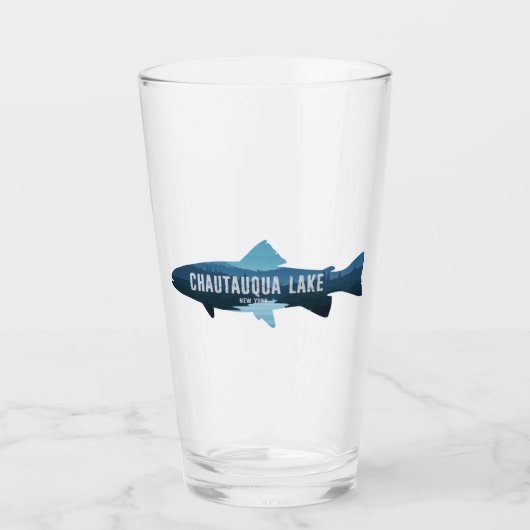Chautauqua Lake New York Fish Glas (Voorkant)