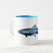 Chautauqua Lake New York Fish Tweekleurige Koffiemok (Voorkant links)
