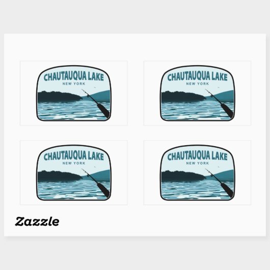Chautauqua Lake New York Gevist Rod Rechthoekige Sticker (Vel)