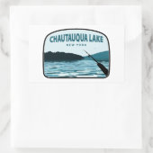 Chautauqua Lake New York Gevist Rod Rechthoekige Sticker (Tas)