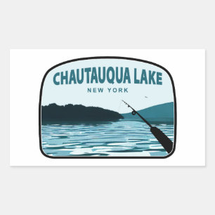 Chautauqua Lake New York Gevist Rod Rechthoekige Sticker