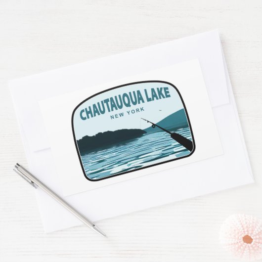 Chautauqua Lake New York Gevist Rod Rechthoekige Sticker (Envelop)