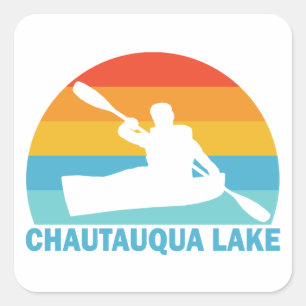 Chautauqua Lake New York Kayak Vierkante Sticker