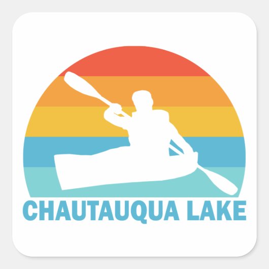 Chautauqua Lake New York Kayak Vierkante Sticker (Voorkant)