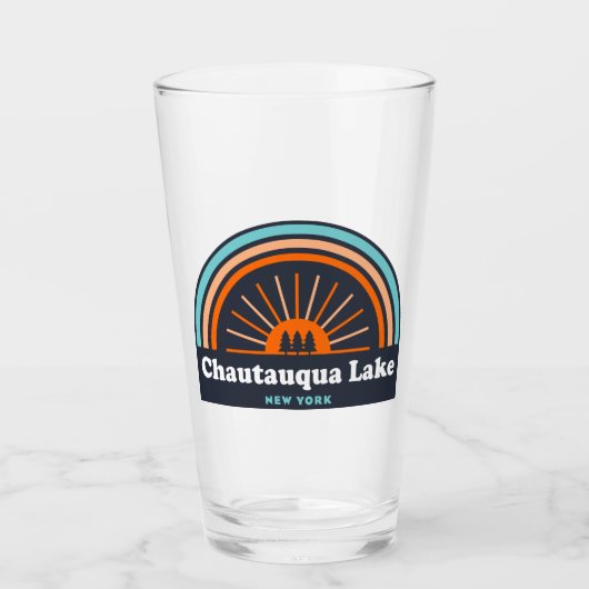 Chautauqua Lake New York Rainbow Glas (Voorkant)