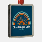 Chautauqua Lake New York Rainbow Metalen Ornament (Rechts)